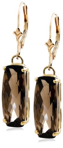 10k Yellow Gold Smoky Quartz Earrings