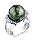 13mm Tahitian Pearl & Diamond Saturn Ring