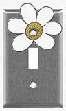 white daisy single switchplate