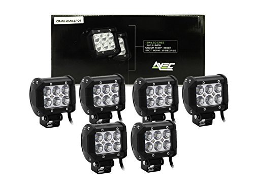 6x Avec OFF ROAD 18w Cree Spot light led work light bars pods bottom mount