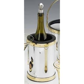 Kraftware 75978 Mylar Polished Chrome and Brass Deluxe Wine Chiller with Bands by Kraftware