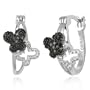 Sterling Silver Black and White Diamond Butterfly Earrings