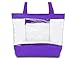 Clear Tote Bag with Zipper and Interior Pocket Clear Purse Medium Size (Purple)