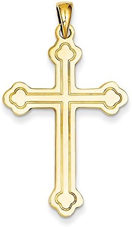 14k Budded Cross Pendant,