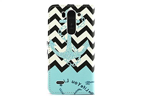 Yakamoz PU Leather Zebra Print Anchor Flip Wallet Card Slots Stand Case Cover for LG G3 Beat, LG G3 VIGOR, LG G3 Mini, LG G3s (NOT for LG G3) with Free Screen Protector &amp; Stylus Pen
