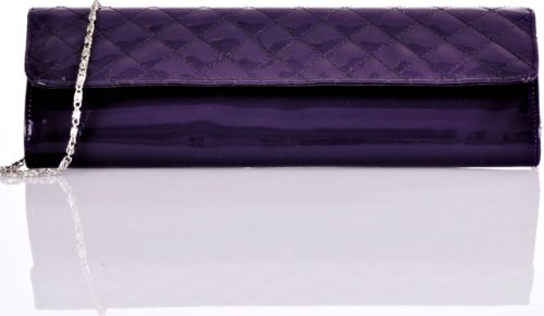 IMAGI, Damen Clutch Unterarmtasche Handtasche Abendtasche Schultertasche Partybag Lack Lila 28x9,5 cm (BxH) IMAGI, Damen Clutch Unterarmtasche Handtasche Abendtasche Schultertasche Partybag Lack Lila 28x9,5 cm (BxH)