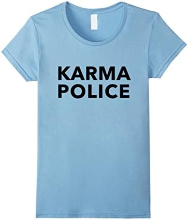 Women's Karma Police T-Shirt Medium Baby Blue