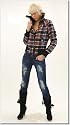 Super trendstarke Karo Jacke Blau (3350)