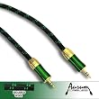 Aurum Cables 3.5mm Car Stereo Auxiliary Male to Male (Aux-in) Input Cable (Ideal for Car Aux in / Ipod, Ipod Touch / Iphone 3g + 3gs / Nano 5gen Mp3, Ipad Sansa) Braided Green 1 FT