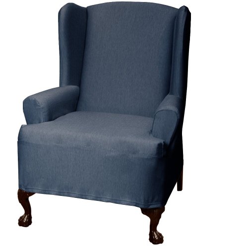 Maytex Stretch Twill Wing Chair Cover, Denim $59.99