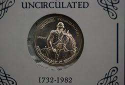 UNCIRCULATED 1982-D George Washington Silver commemorative half-dollar coin - U.S. 90% silver coin was minted at Denver, Colorado Mint
