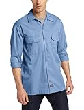 Dickies Men's Long Sleeve Work Shirt, Gulf Blue, Large