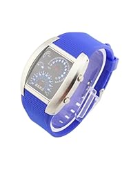 Accmart Cool RPM Turbo Flash LED Watch Car Meter Dial Unisex Wrist Watch Dark Blue