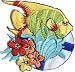 2.25 Green Tropical Fish with Flowers Animal Patch