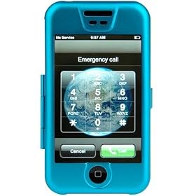 Apple iPhone Aircraft Aluminum Metal Case - Bundled with Full Frontal Touch Screen Protector Shield - Available in 5 Color Choices, BLUE+PROTECTOR