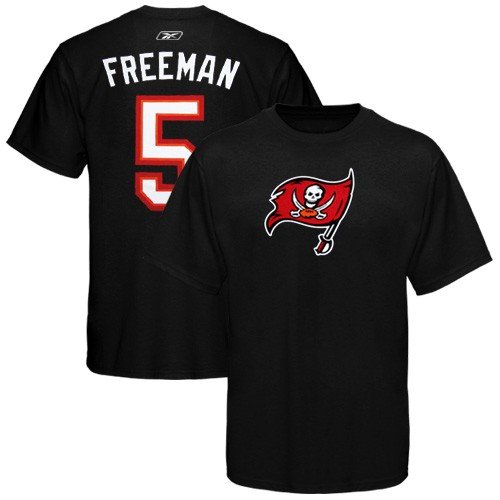 Reebok Tampa Bay Buccaneers #5 Josh Freeman Black Scrimmage Gear Player T-shirt (Small)