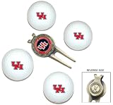 Houston Cougars 4 Golf Ball Divot Tool/Ball Marker Gift Set - Golf