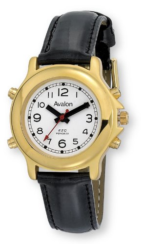 Avalon Women's Fashion Series EZC Low Vision 4 Button Talking Watch with Black Ice Croco Strap