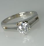 Round Diamond Engagement Solitaire (0.70 ct G VS2) Ring EGL certification 14k white gold