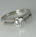 Jewelry : Round Diamond Engagement Solitaire (0.70 ct G VS2) Ring EGL certification 14k white gold