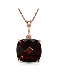14K Rose Gold Cushion-shaped Natural Garnet Pendant Necklace