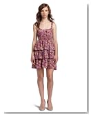 As U Wish Junior's Ditsy Cluster Challis Dress,Brown Fushia,Large
