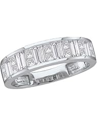 1.00CTW PRINCESS BAGGUETTE DIAMOND LADIES INVISIBLE BAND