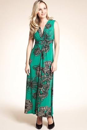 Petite Front Knot Abstract Print Maxi Dress