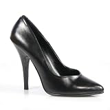 SEDUCE-420 5" Classic Pump, Black Leather-Size 13