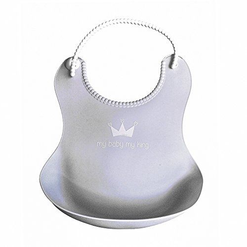 Cute Silicone Baby Bibs Waterproof, Very Cool. Elegant Light Blue Color Plus Healthy Recipes E-book for Babies. Feeding Clean and Easy with Food Catcher Pocket.