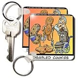 Londons Times Funny Computer Cartoons - DISABLED COOKIES - Key Chains
