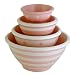Price Comparison : Ronnie's Terramoto Ceramic, 4-Piece Mixing Bowl Set, 4qt, 2qt, 1qt, Small Bowl, Stripes & Polka Dots, Pink