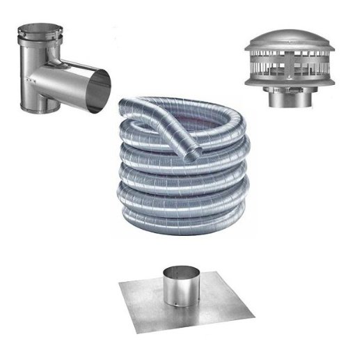DuraVent 8DFPRO-25KT Stainless Steel DuraFlex Pro 8 Inch DuraFlex Pro-25 Kit ( Includes: DuraFlex SS Top Plate Cap Tee with Cap ) From the DuraFlex Pro Series