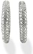 Sterling Silver CZ Inside and Outside 1-1/2" Hoop Earrings