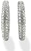 Sterling Silver CZ Inside and Outside 1-1/2" Hoop Earrings