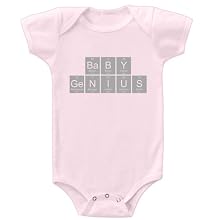 26 Degrees Forward Pink Organic Cotton Baby Genius Periodic Table Onesie, 18 Months