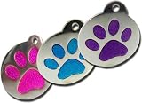Charming Glitter Paw Pet Tag