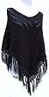 Handmade Alpaca Natural Fiber Ultra Lightweight Poncho - Classic Black (Medium Size)