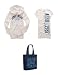 Brand New Aeropostale Bleach (White) 1987 Logo Zip-Front Hoodie; Bleach Burnout Eclectic Graphic T-Shirt and Coordinating Navy Night Knit Graphic Tote - Juniors' Size (XL)