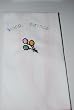 Embroidered Baby Bib - Happy Birthday Balloons in Pastel Colors Pink Trim