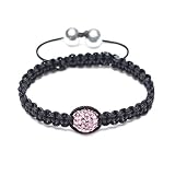 Bling Jewelry Childrens Shamballa Bracelet Light Pink Swarovski Crystal Bead 10mm