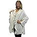 Luxury Divas Knit Poncho Shawl With Ruffled Edge