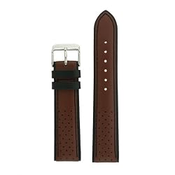 Watch Band Sport Design Brown Black Genuine Leather 20 millimeter Tech Swiss