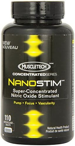 Muscletech NanoStim Super Concentrated Series NO2 Nitric Oxide Booster and L Citrulline Supplement, 110 Rapid-Release Tablets