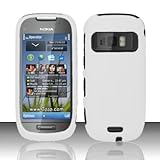 Nokia Astound C7 T-Mobile Rubberized White HARD PROTECTOR COVER CASE SNAP O ....