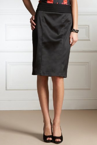 Satin Knee Length Pencil Skirt