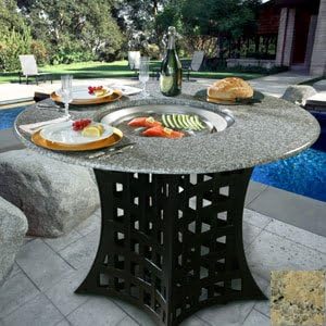 LaCosta - Black - Grill Table - Sunset Gold Granite