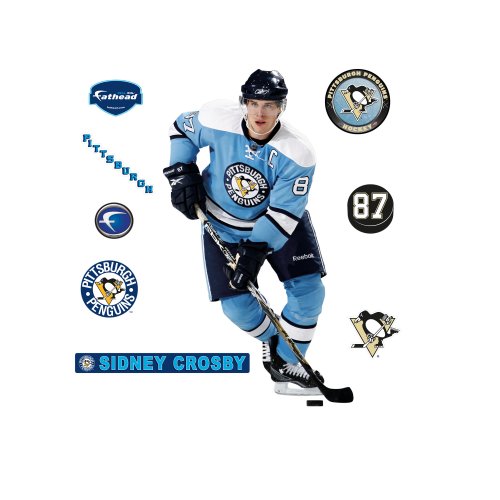 Fathead NHL Sidney Crosby Blue Retro Jersey Pittsburgh Penguins Wall Decal