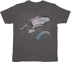 Junk Food Star Trek USS Enterprise Charcoal T-shirt Tee