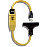 TRC 26020008-6 12/3 Gauge Shockshield GFCI Protected In-line Tri-Cord Set with 3-Outlets, 2-Feet, 15-Amp, Yellow